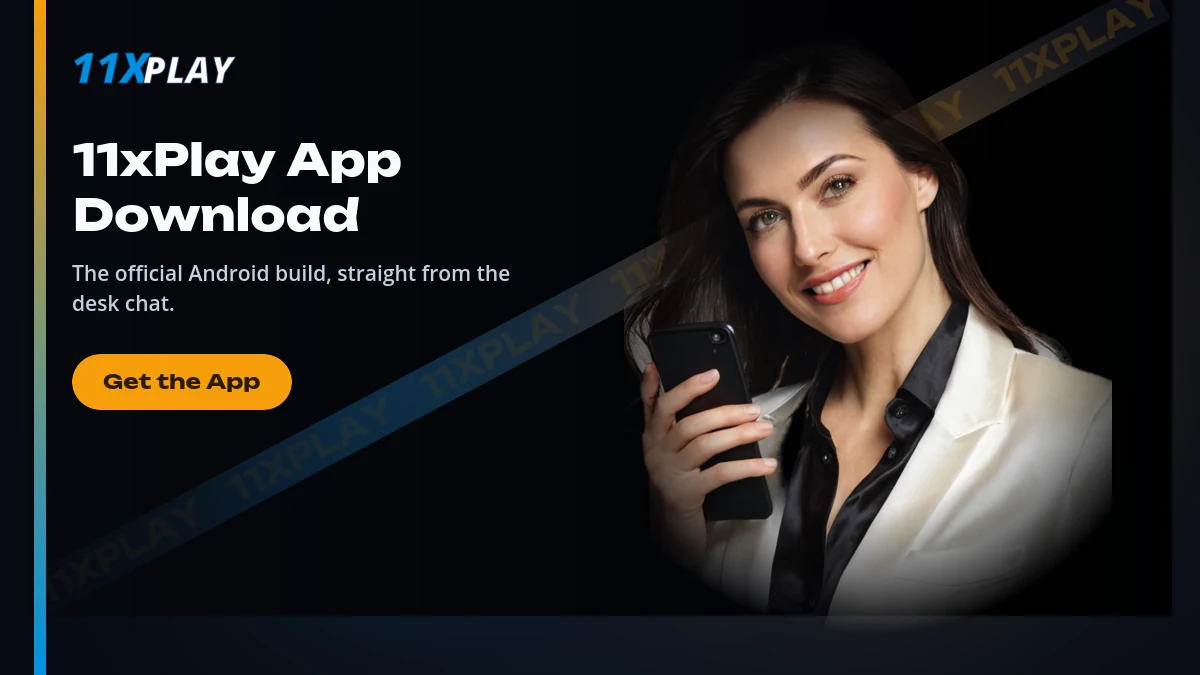 11xPlay com app download banner showing the official Android APK sent by the 11xPlay desk