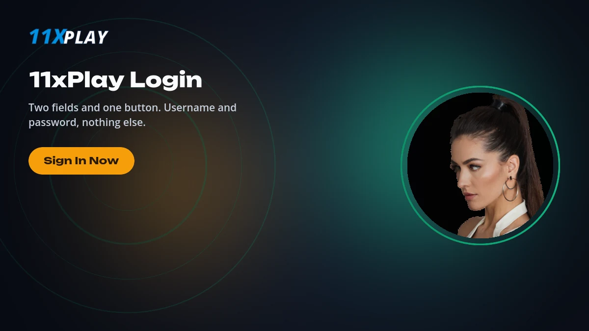 11xPlay login screen showing the username and password fields with the sign-in button